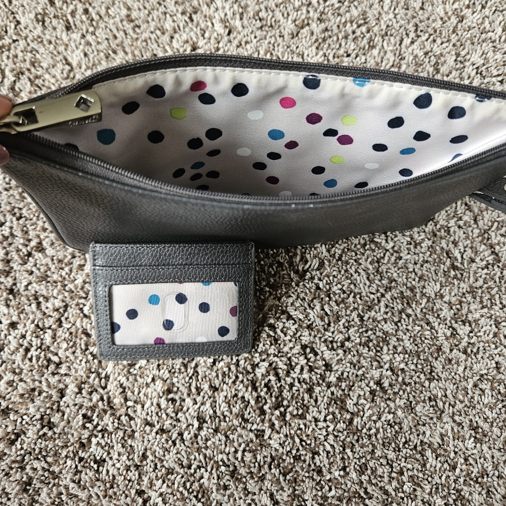 Thirty-One Rubie Mini Wrstlet and card holder in grey LIKE NEW